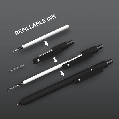 Gel Pens,0.5mm Fine Point Pens Smooth Writing japanese gel pens, High-End Series Black Ink cute gel pens for Journaling Note Taking, Office School Supplies (10 Pcs Black Gray-Black Ink)