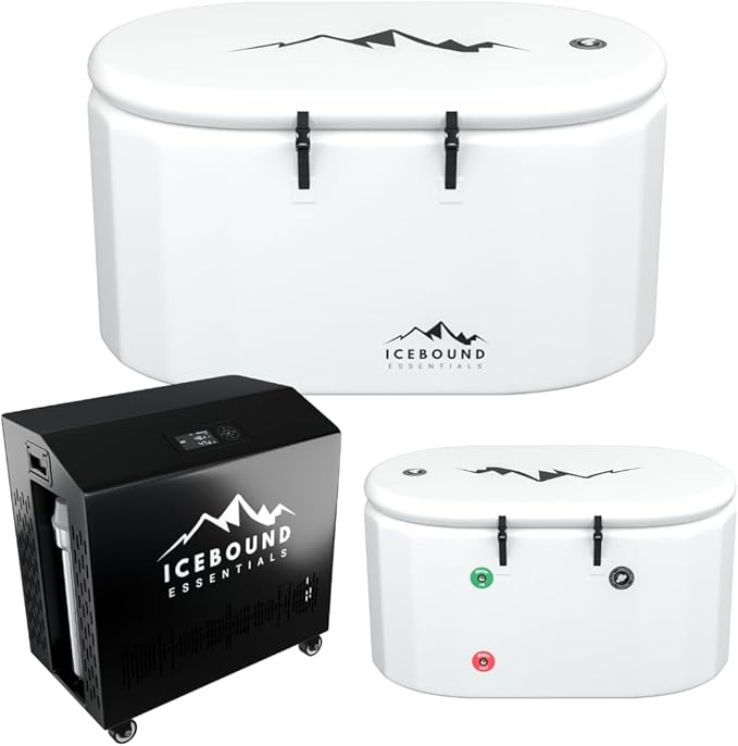 Cold Plunge Tub with Water Chiller - 1HP Hot and Cold Water Chiller for Ice Bath – 135 Gallon Cold Tub - Premium Ice Plunge Tub with Chiller - WiFi - Filter - Ozone/UV - Ice Bath with Chiller
