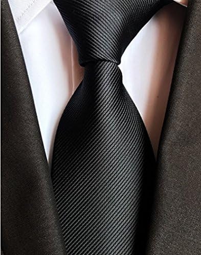 QBSM Mens Solid Polyester Textile Neckties Pure Color Neck Ties