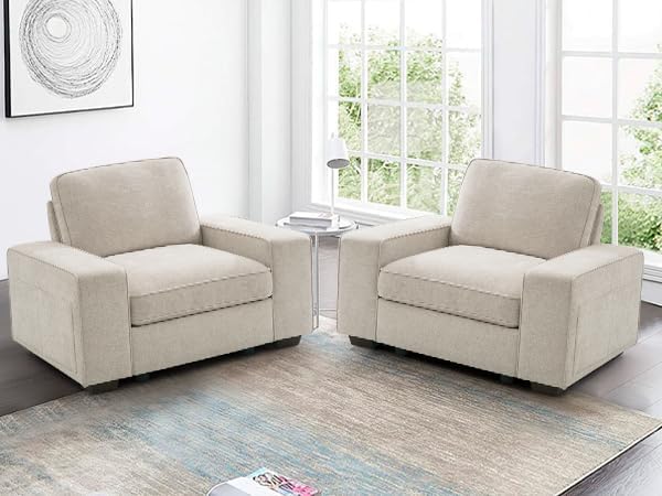 TEKAMON 45" Accent Chair with Seat Storage, Oversized Wide Single Sofa Chair, Modern Chenille Fabric Armchair for Living Room/Office with Wide Armrests, Side Pockets，USB Port, Washable Covers(1P)