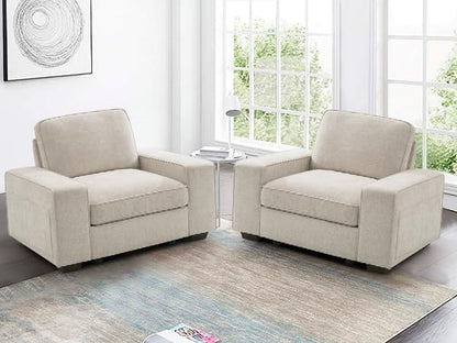 TEKAMON 45" Accent Chair with Seat Storage, Oversized Wide Single Sofa Chair, Modern Chenille Fabric Armchair for Living Room/Office with Wide Armrests, Side Pockets，USB Port, Washable Covers(1P)