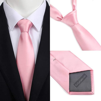 Mens Solid Satin Mens Tie With Hanky,Handmade Neckties For Men