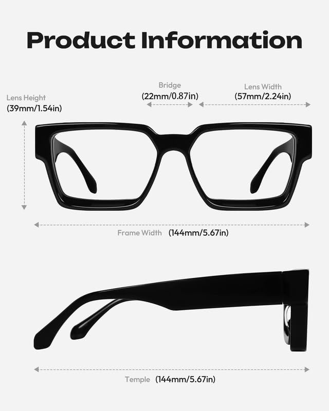 Blue Light Blocking Glasses - Anti Glare & Eyestrain, 99% Filter, Lightweight Acetate Frame for Gaming/Office/Reading