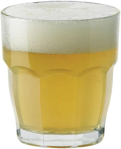 Bormioli Rocco Rock Bar 7.25 oz. Juice Stackable Tempered Beverage Glasses for Cold Drinks, Water, and Cocktails, Set of 6, Clear