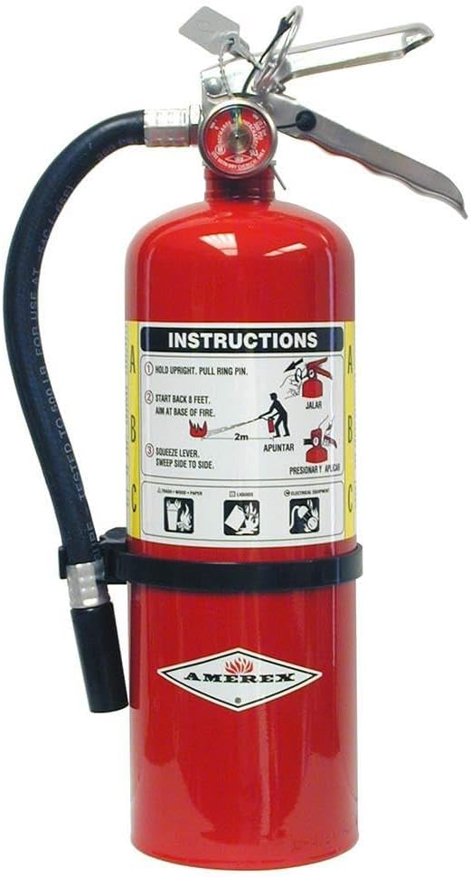 Amerex B402, 5lb ABC Dry Chemical Class A B C Fire Extinguisher, with Wall Bracket, 6 Pack