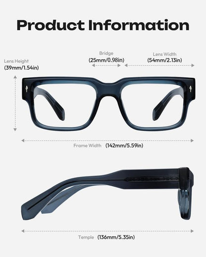 Blue Light Blocking Glasses - Anti Glare & Eyestrain, 99% Filter, Lightweight Acetate Frame for Gaming/Office/Reading