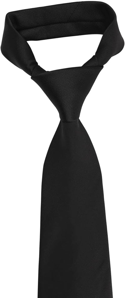 DecTwig Men's Ties Solid Color Formal Neckties 3.15" (8CM) Black Ties For Men