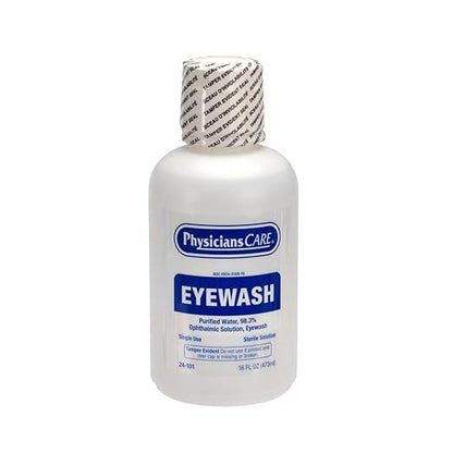 PhysiciansCare Eye Wash Solution, Sterile Isotonic Buffered Solution for Flushing & Irrigating Eyes, 16-oz Bottle (Pack of 12)