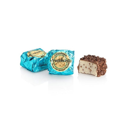 Venchi Chocoviar Stracciatella Chocolate 15-Piece Elegant Gift Box - Milk Chocolate Shell, Creamy Cocoa Nibs and Vanilla Beans Filling & Topped With Chocoviar Micro-pearls - Preservative & Gluten Free