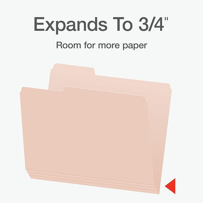 Pendaflex File Folders, Letter Size, Assorted Colors for Home, Office Filing Cabinet, 1/3-Cut Tabs, 36 Per Pack (82088)