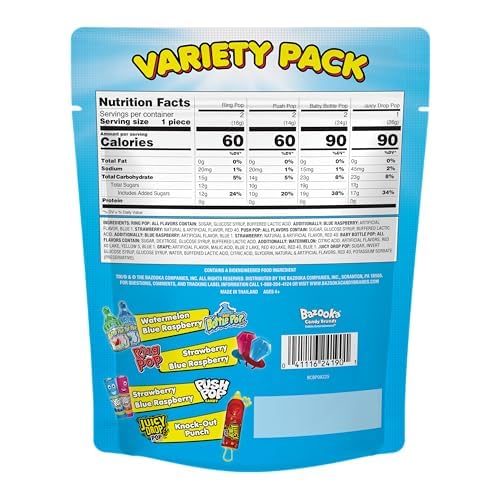 Christmas Candy Variety Pack Bag, 7 Ct Individually Wrapped Lollipops, Ring Pop, Push Pop, Baby Bottle Pop & Juicy Drop, Birthday Party Favors, Stocking Stuffers, Christmas Candy Bowls, Kids Gifts