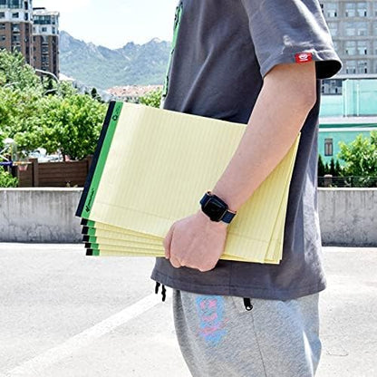 KAISA Yellow Legal Pads Writing Pads Recycled Paper 8.5"x14" Wide Ruled Lined Paper Perforated 50 sheets Hard Back Notepads Large Legal Pad Writing Tablet Canary For Office Supplies (Canary 12pads)