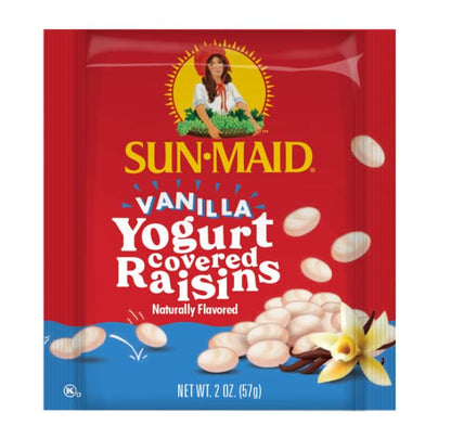 Sun-Maid Vanilla Yogurt Coated Raisins - (80 Pack) 0.5 oz Mini Snack-Size Box - Yogurt Covered Dried Fruit Snack for Lunches and Snacks