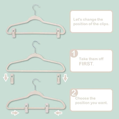 Trgowaul Velvet Hangers Clips, Pants Hangers Velvet Clips, Strong Finger Clips Perfect for Thin Velvet Hangers