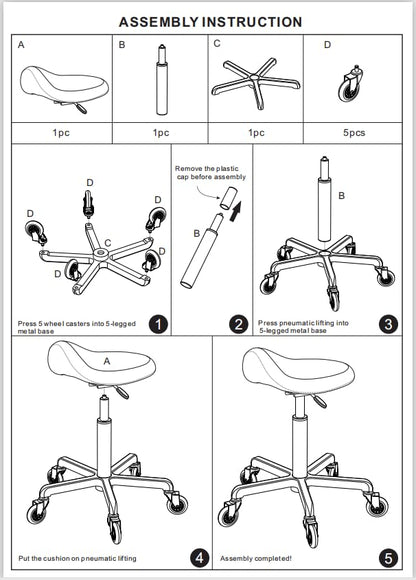 Professional Saddle Stool with Wheels Ergonomic Swivel Rolling Height Adjustable for Clinic Dentist Beauty Salon Tattoo Home Office (Green)