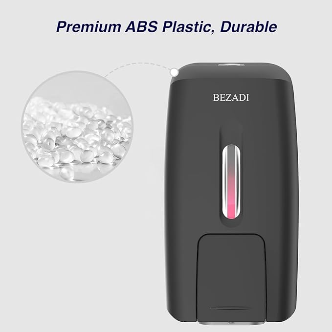800ml Manual Soap Dispenser Wall Mount with Lock for Bathroom Kitchen Liquid Sanitizer ABS Balck 9088