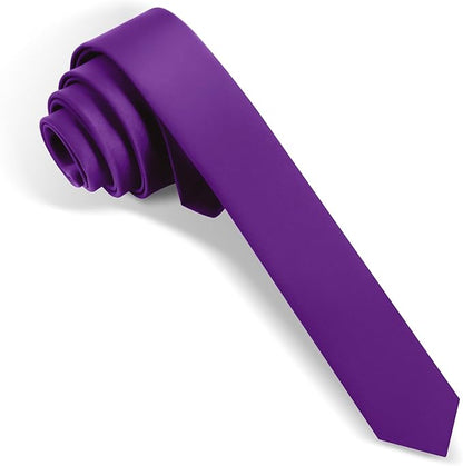 Skinny Ties Black Ties For Men and Women Solid Pure Color 1.58" (4CM) Plain Formal Slim Neckties