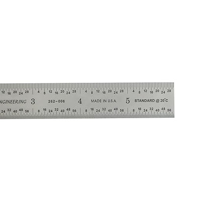 PEC Tools 6" x 150mm Machinist Metal Ruler, 1/25" Thick X 3/4" Wide, Satin Chrome Finish Tempered Stainless Steel Ruler, Measurement Markings 1/32",1/64", 0.5mm, 1mm, Made in USA