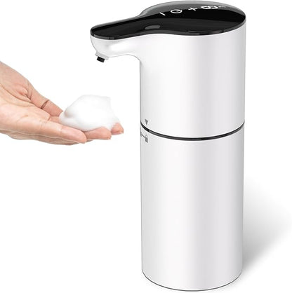 YIKHOM Automatic Foaming Soap Dispenser, 15.37 oz/450mL Electric Touchless Foam Dispenser, 8 Adjustable Level Hand Sanitizer Pump, USB C Rechargeable, IPX6 Waterproof Soap Pump for Bathroom