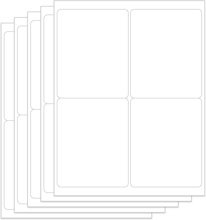 4UP 4" x 5" Shipping Labels Compatible with Laser & Inkjet Printers, Address Mailing Labels Self Adhesive Stickers (100 Sheets)