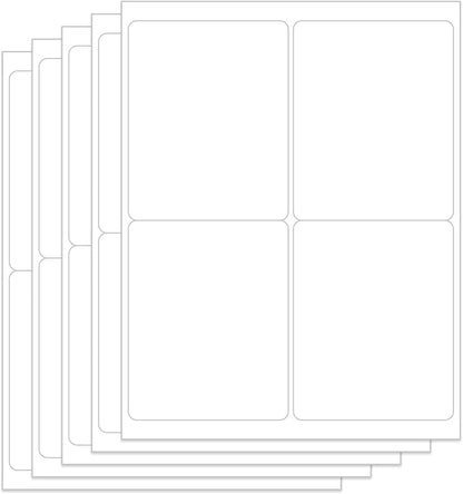 4UP 4" x 5" Shipping Labels Compatible with Laser & Inkjet Printers, Address Mailing Labels Self Adhesive Stickers (100 Sheets)
