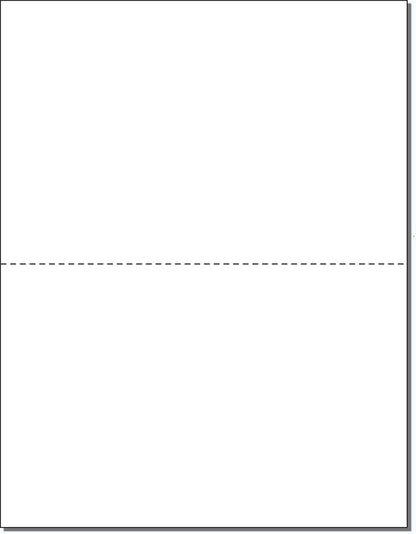 NextDayLabels - Pack of 500 Sheets, 8-1/2 x 11" Letter Size Perforated Paper (White, Perf @ 5-1/2")