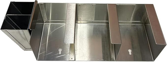 Rattleware Stainless Steel Cup Lid Napkin Straw Holder – Coffee Bar Organizer, Commercial and Home Beverage Station, Countertop Organizer, Bar Caddy, Office and Kitchen Storage