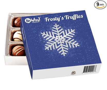 Vegan, Plant Based, Gluten Free Gourmet Chocolates | Frosty's Truffle Collection (9 Pieces) | Dairy Free, Nut Free, Peanut Free, Soy Free | Allergy Friendly Gifts | By No Whey! Foods