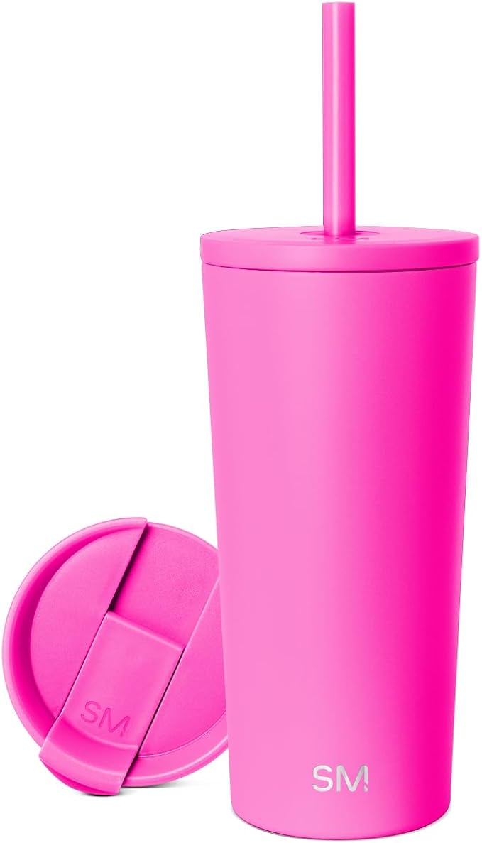 Simple Modern Insulated Tumbler with Lid and Straw | Iced Coffee Cup Reusable Stainless Steel Water Bottle Travel Mug | Gifts for Women Men Her Him | Classic Collection | 20oz | Raspberry Vibes