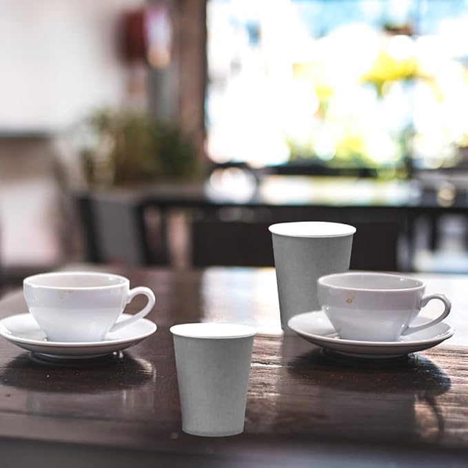 Silver Disposable Paper Cups,60pcs Paper Cups For DIY Wedding Party Picnic BBQ Travel and Event 8OZ (Silver)