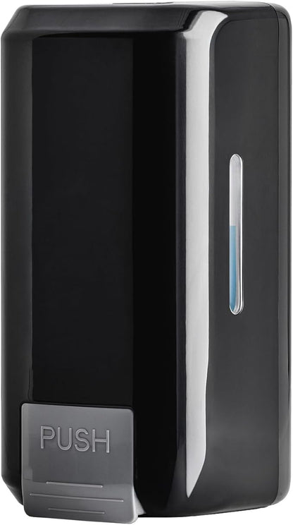 Wall Mounted Soap Dispenser with Large 34 oz. Capacity - A Black Commercial Hand Soap Dispenser or Hand Sanitizer Wall Mount Unit That Holds 25 pct More Than Other Brands - ADA Compliant