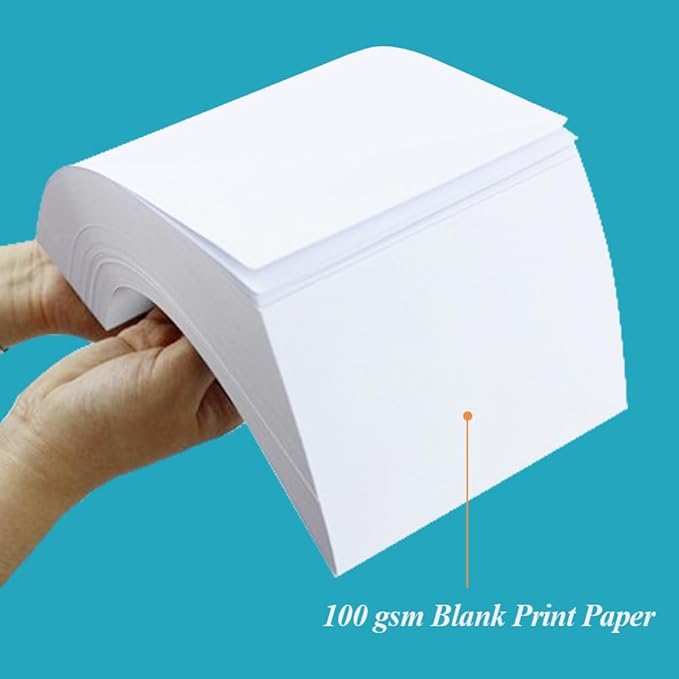 (3-Pack) 7" x 9.25" Blank Print Paper, 300Sheets/600Pages Classic Size Blank Loose-Leaf Paper, DIY Template Printing in Happy Planners