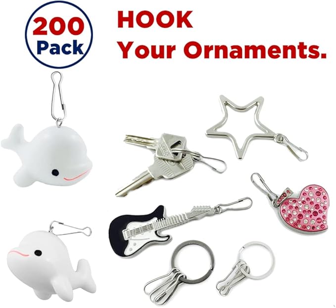200pcs Stainless Steel Lanyard Snap Hooks 1" (25mm), Rust-Proof Spring Hooks Purse Clip for Lanyard Clasp Zipper Pull ID Card Name Tag Badges Key Chain Keyring DIY Craft
