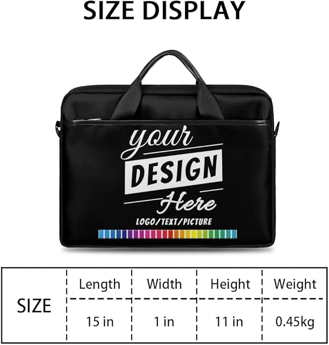 Custom-Laptop-Bag 15 Inch with Name Photo Personalized-Computer-Shoulder-Case Briefcases for Women Men Business