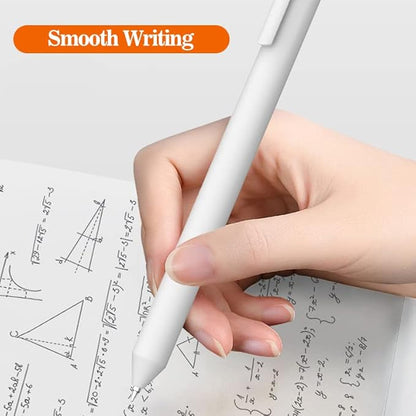 BAYTORY 8Pcs Rotatable Gel Pens, 0.5mm Fine Point Black Ink Pen, Smooth Writing Quick Dry Gel Ink Pens for Journaling Note Taking Sketching (White)