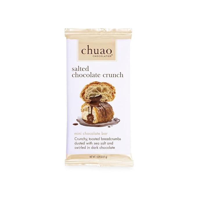 Chuao Chocolatier Salted Chocolate Crunch Dark Chocolate Mini Gourmet Chocolate Bar, 24-Ct. (0.39 oz. each)