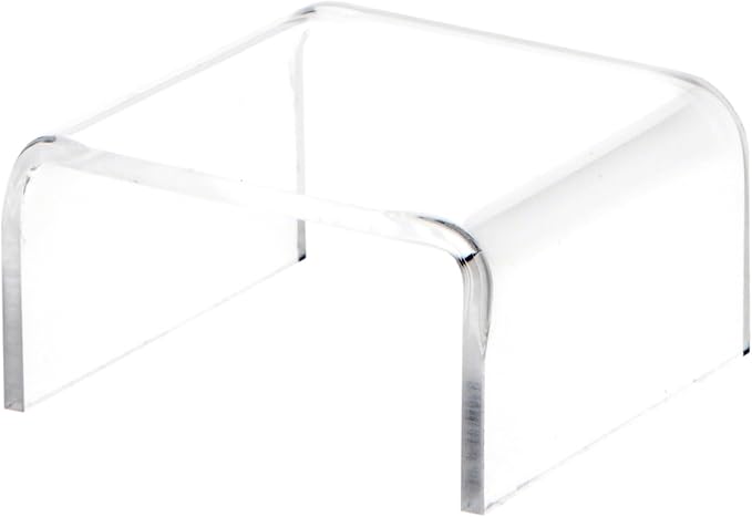Plymor Clear Acrylic Short Square Display Riser, 1" H x 2" W x 2" D (3/32" thick) (12 Pack)