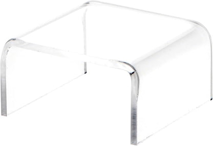 Plymor Clear Acrylic Short Square Display Riser, 1" H x 2" W x 2" D (3/32" thick) (6 Pack)