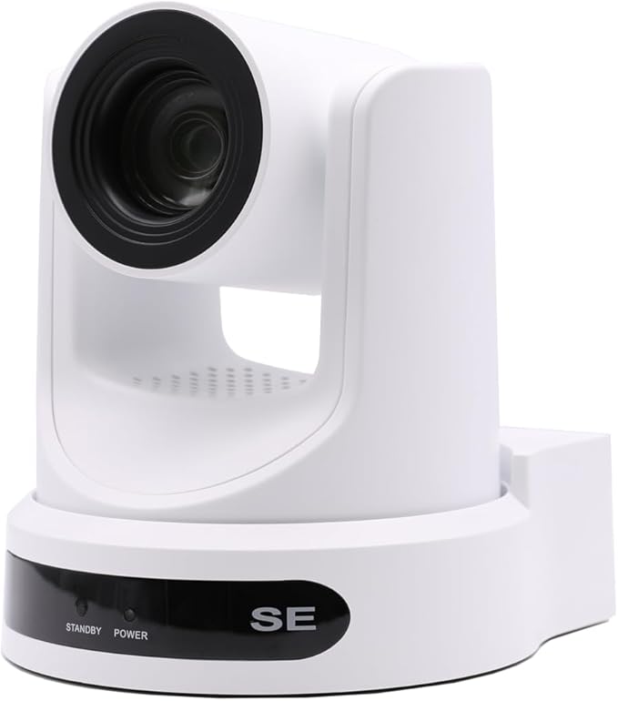 PTZOptics Move SE 30x 1080p Full HD Advanced PTZ Auto-Tracking Pan Tilt Zoom Camera for Live Streaming and Video Production (White)