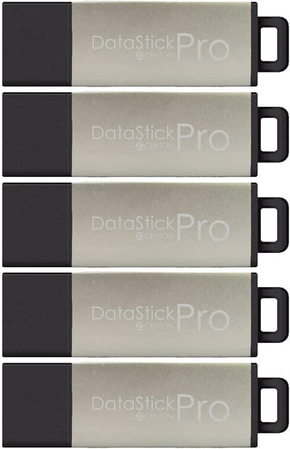 Centon DataStick Pro USB 3.0 Flash Drive 32GB x 5, Silver Metallic (S1B-U3P17-32G-5)