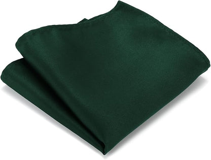 Black Tie Set in Gift Box Mens Solid Color 3.15" (8CM) Black Necktie and Pocket Square Set
