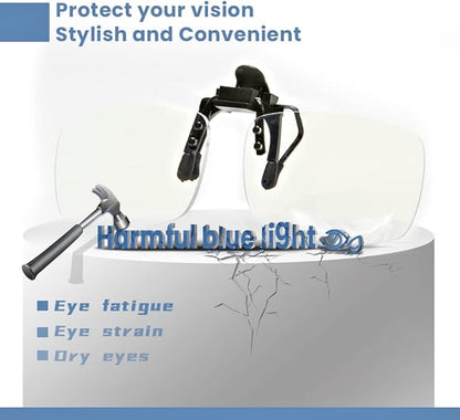 Reading Glasses Clip On and Flip Up Blue Light Blocking Magnifying Glasses Magnifiers Lenses Readers for Unisex (Transparent, 2.00)