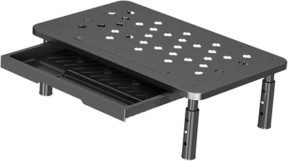 Monitor Stand Riser Desktop Monitor Stand Desktop Organizer Practical Modern 3 Height Adjustable with Storage Drawer for Dorm, Black