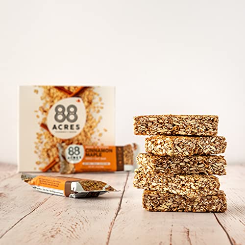 88 Acres Granola Bars | Gluten Free, Nut-Free Oat and Seed Snack Bar | Vegan & Non GMO | 12 Pack (Cinnamon Maple)