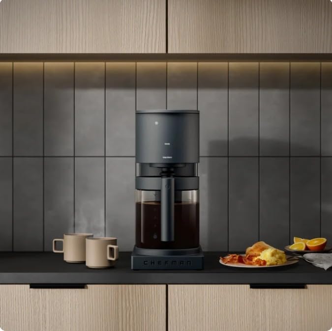 Chefmans Caffeinator Drip 14-Cup Programmable Coffee-Maker, Automatic Coffee Machine with Blooming Cycle, Wide Showerhead, Bold Brew Strength, Espresso machine for Home Large Drip Coffee Maker