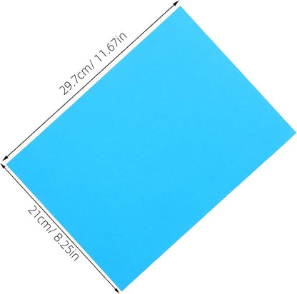 100pcs Colored Printer Paper Smooth Surface Fast Drying Copy Paper for DIY Craft Printing Office Use Blue