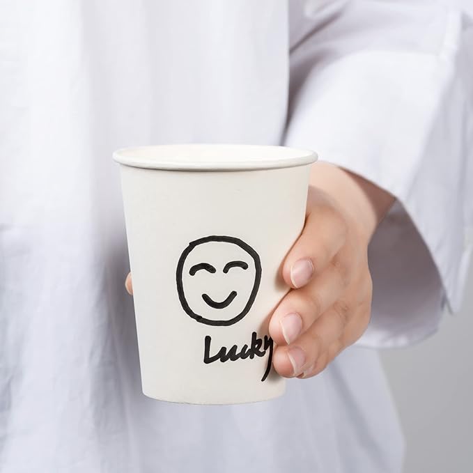 RACETOP Coffee Paper Cups 8 oz [100 pack], Disposable Coffee Cups, Hot Coffee Cups, Office (8 oz 100 pack)