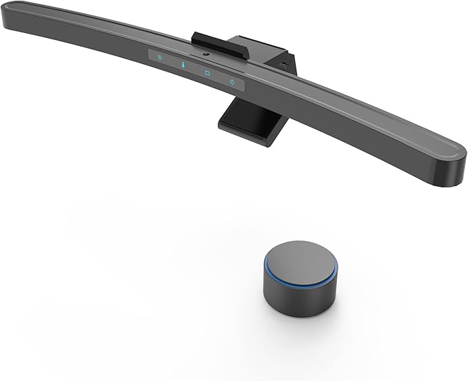 ONWAY Curved Monitor Light Bar with Wireless Remote,Monitor Light Bar with Auto-Dimming and Camera Base,Applicable to All Screens. No Screen Glare,for (Basic)