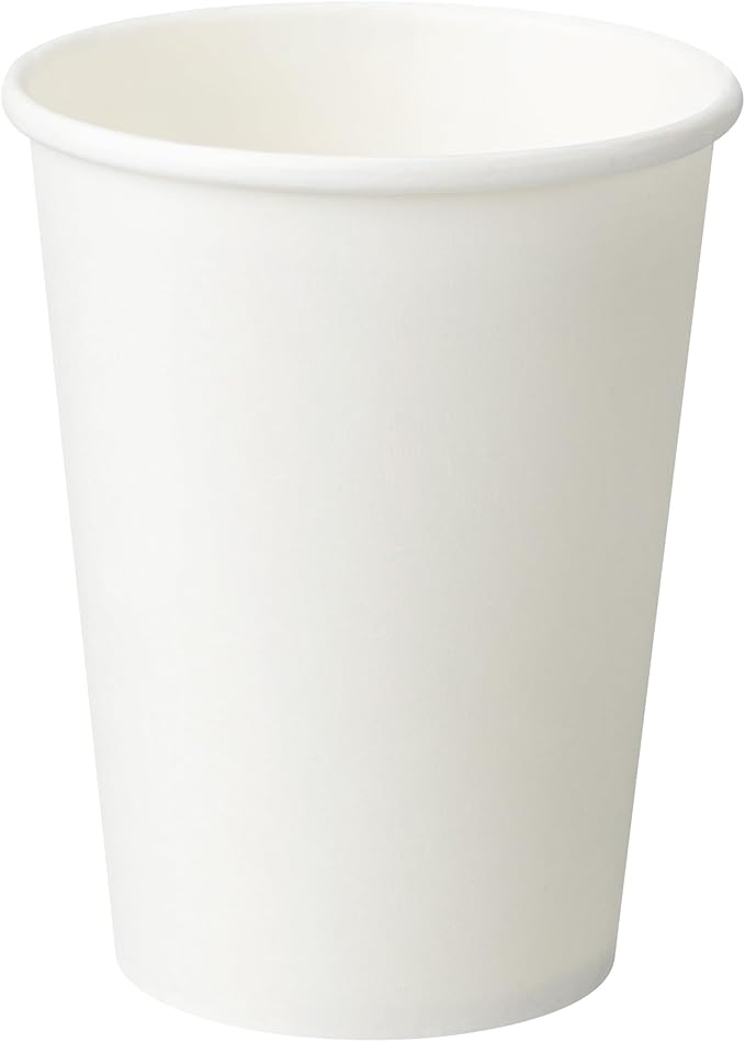 12 oz 500 Pack Paper Coffee Cups, Hot Disposable Paper Cups, Thickened Leak-Free White Coffee Cups for Hot and Cold Drinks