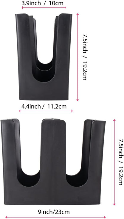 WXMIAN 2-Tier Cup Holder Organizer – Countertop Dispenser for Paper & Coffee Cups – Sturdy Black PP Plastic – Ideal for Office Break Rooms, Cafés, Parties